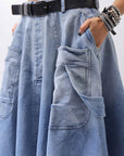 【RUNDHOLZ】 BIG POCKETS DENIM SKIRT _INDIGO STONEWASH
