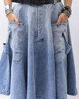 【RUNDHOLZ】 BIG POCKETS DENIM SKIRT _INDIGO STONEWASH