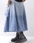 【RUNDHOLZ】 BIG POCKETS DENIM SKIRT _INDIGO STONEWASH