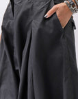 【RUNDHOLZ】 UNISEX BACK FLAP BALOON SARROUEL PANTS _BLACK GLOSS