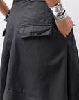 【RUNDHOLZ】 UNISEX BACK FLAP BALOON SARROUEL PANTS _BLACK GLOSS