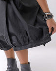 【RUNDHOLZ】 UNISEX BACK FLAP BALOON SARROUEL PANTS _BLACK GLOSS