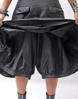 【RUNDHOLZ】 UNISEX BACK FLAP BALOON SARROUEL PANTS _BLACK GLOSS