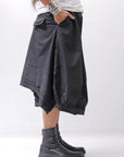【RUNDHOLZ】 UNISEX BACK FLAP BALOON SARROUEL PANTS _BLACK GLOSS
