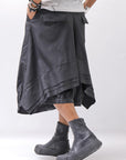 【RUNDHOLZ】 UNISEX BACK FLAP BALOON SARROUEL PANTS _BLACK GLOSS