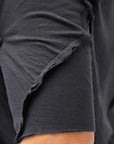 【thom/krom】 UNISEX SKIN COTTO DOUBLE LAYERED HALF SLEEVE TOP MTS921_BLACK