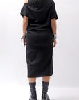 【NOSTRASANTISSIMA】 STRETCH COTTON 2WAY TOP DRESS A08_BLACK
