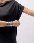 【NOSTRASANTISSIMA】 STRETCH COTTON 2WAY TOP DRESS A08_BLACK