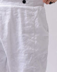 【bajra】 UNISEX FRONT FLAP STRETCH PANTS 148QP02_WHITE