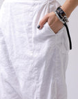 【bajra】 UNISEX FRONT FLAP STRETCH PANTS 148QP02_WHITE