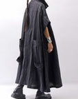 【RUNDHOLZ】OVERSIZED LINEN COTTON STRIPE DRESS _BLACK STRIPE