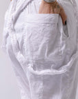 【bajra】 UNISEX FRONT FLAP STRETCH PANTS 148QP02_WHITE