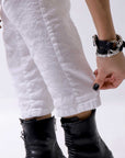 【bajra】 UNISEX FRONT FLAP STRETCH PANTS 148QP02_WHITE