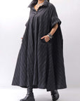 【RUNDHOLZ】OVERSIZED LINEN COTTON STRIPE DRESS _BLACK STRIPE