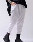 【bajra】 UNISEX FRONT FLAP STRETCH PANTS 148QP02_WHITE