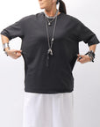 【thom/krom】 UNISEX COTTON MODAL RELAX FIT TEE _BLACK
