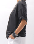 【thom/krom】 UNISEX COTTON MODAL RELAX FIT TEE _BLACK