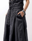 【RUNDHOLZ】 MULTIWAY LINEN COTTON SUSPENDER SKIRT PANTS 209 5311/03_BLACK