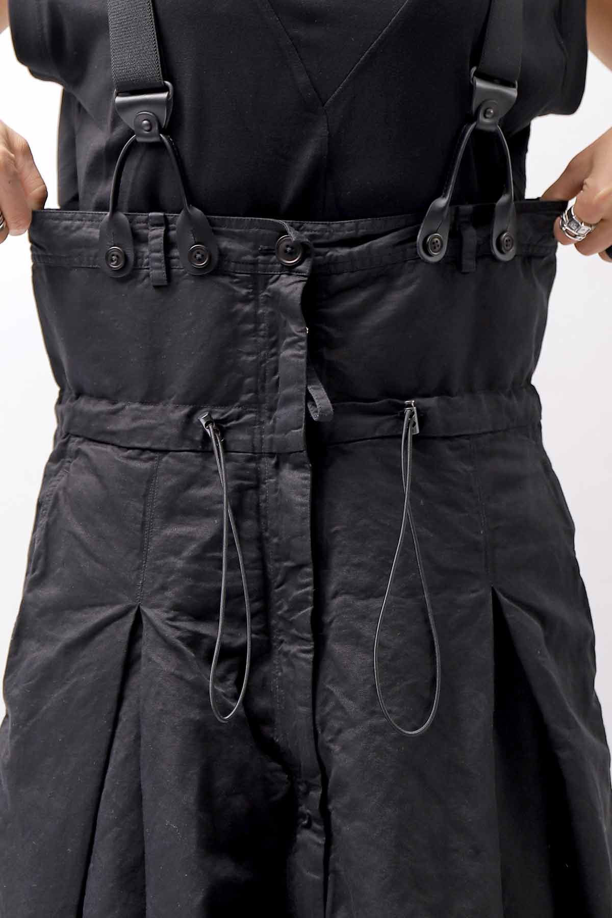 【RUNDHOLZ】 MULTIWAY LINEN COTTON SUSPENDER SKIRT PANTS 209 5311/03_BLACK
