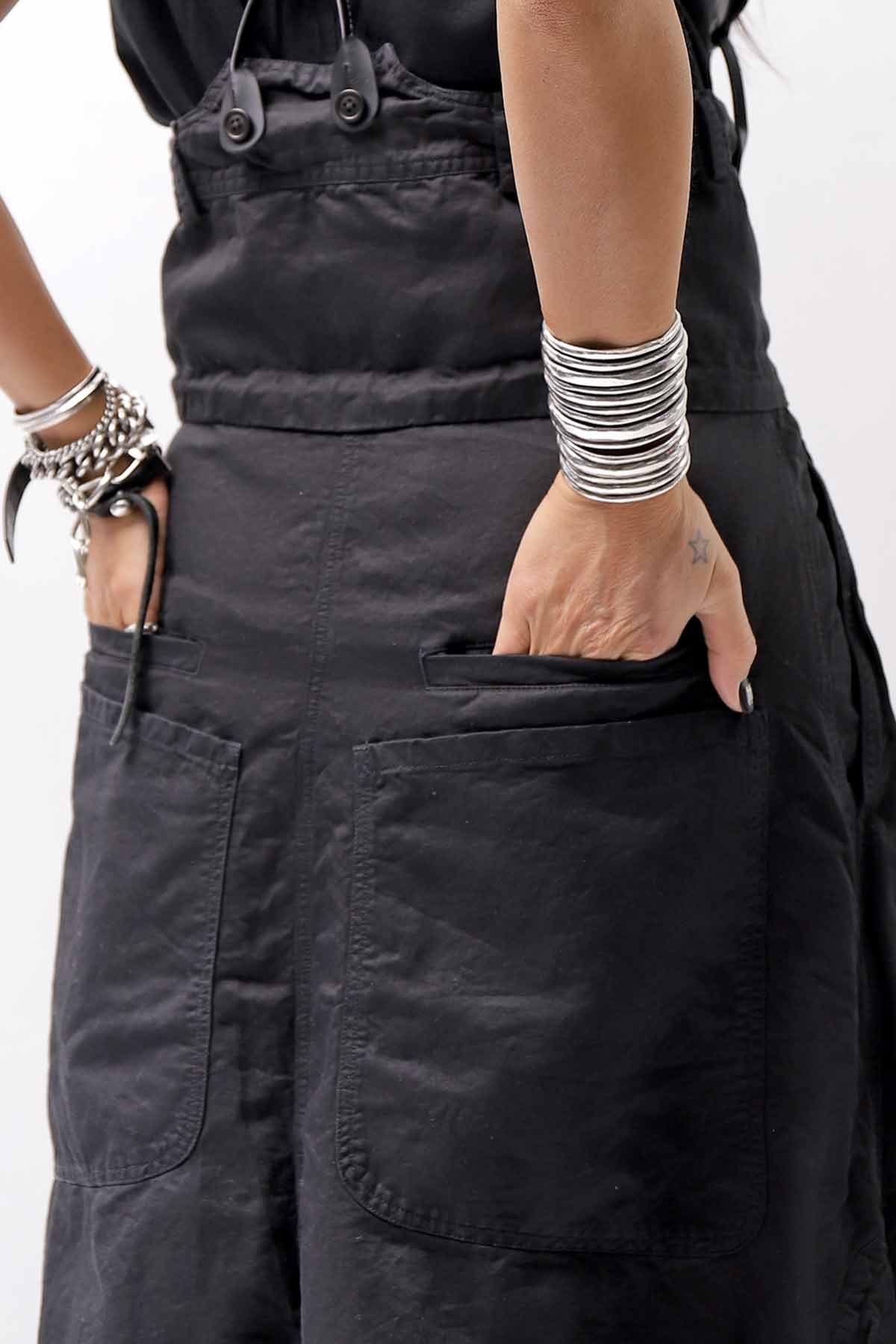 【RUNDHOLZ】 MULTIWAY LINEN COTTON SUSPENDER SKIRT PANTS 209 5311/03_BLACK