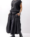 【RUNDHOLZ】 MULTIWAY LINEN COTTON SUSPENDER SKIRT PANTS 209 5311/03_BLACK