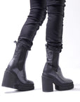 【PALOMA BARCELO】 SIDE GORE CHUNKY HEEL BOOTS_SELENE