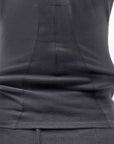 【thom/krom】 FRONT CROSS MODAL & SILK STRETCH TOP WTS606_BLACK