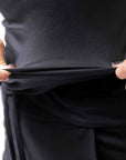 【thom/krom】 FRONT CROSS MODAL & SILK STRETCH TOP WTS606_BLACK