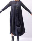 【Primordial is Primitive】 2WAY FRONT DRAPE LONG SLEEVE PANTS DRESS 959RO