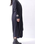 【Primordial is Primitive】 2WAY FRONT DRAPE LONG SLEEVE PANTS DRESS 959RO