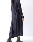 【Primordial is Primitive】 2WAY FRONT DRAPE LONG SLEEVE PANTS DRESS 959RO