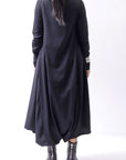 【Primordial is Primitive】 2WAY FRONT DRAPE LONG SLEEVE PANTS DRESS 959RO