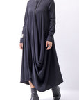 【Primordial is Primitive】 2WAY FRONT DRAPE LONG SLEEVE PANTS DRESS 959RO