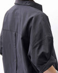 【studio b3】 OVERSIZED BACK BUTTON SHIRT TOP NB2070_BLACK
