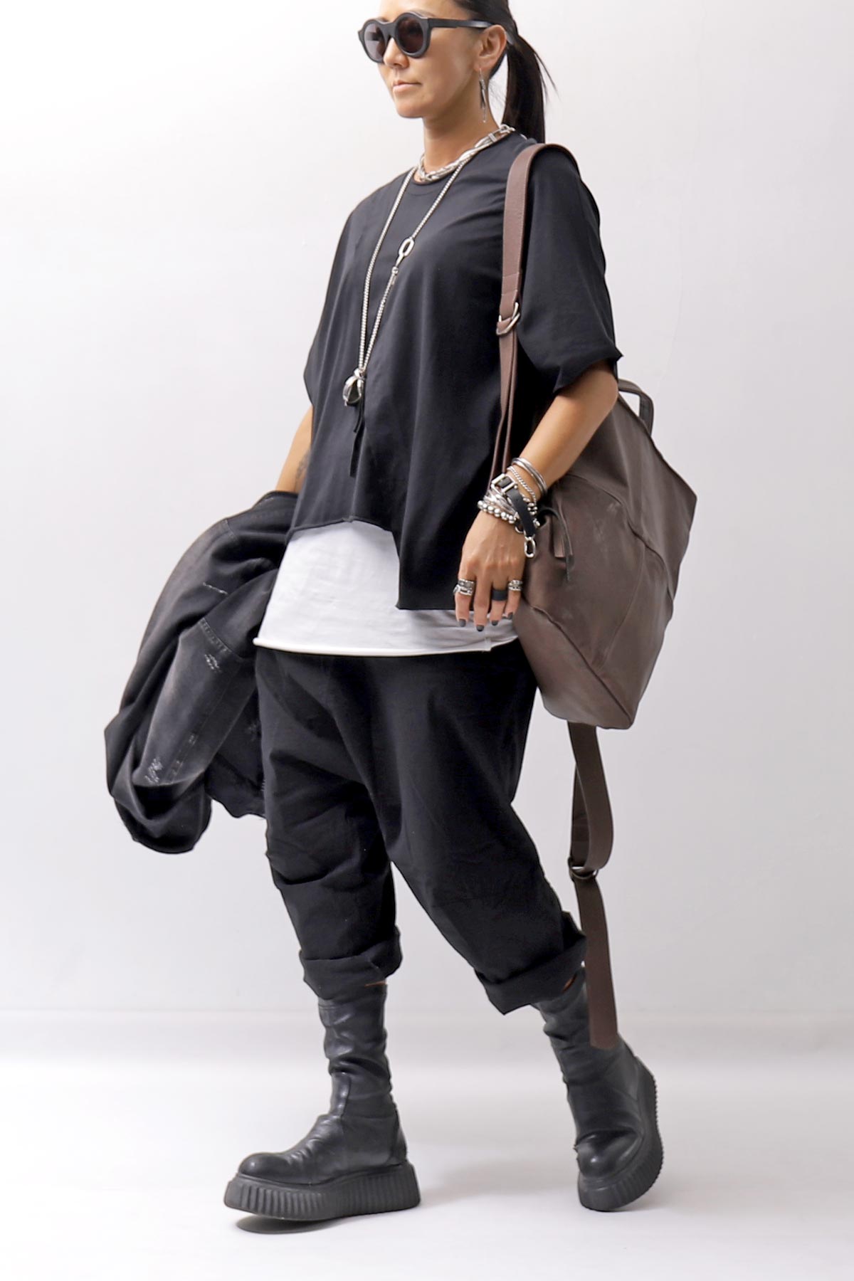 【MIRANDA KALOUDIS】 UNISEX 2WAY CALF LEATHER REGULAR BAG_FANGO