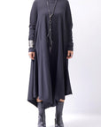 【Primordial is Primitive】 2WAY FRONT DRAPE LONG SLEEVE PANTS DRESS 959RO