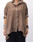 【studio b3】 OVERSIZED BACK BUTTON SHIRT TOP NB2070_COPPER OLD DYE