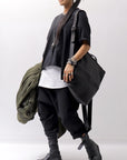 【MIRANDA KALOUDIS】 UNISEX 2WAY WAXED COWHIDE REGULAR BAG_BLACK