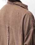 【studio b3】 OVERSIZED BACK BUTTON SHIRT TOP NB2070_COPPER OLD DYE