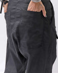【RUNDHOLZ】 UNISEX STRETCH COTTON GLOSS SARRUEL PANTS _BLACK GLOSS