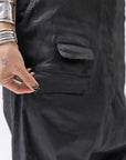 【RUNDHOLZ】 UNISEX STRETCH COTTON GLOSS SARRUEL PANTS _BLACK GLOSS