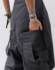 【RUNDHOLZ】 UNISEX STRETCH BIG POCKETS WIDE PANTS _BLACK