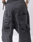 【RUNDHOLZ】 UNISEX STRETCH BIG POCKETS WIDE PANTS _BLACK
