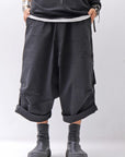 【RUNDHOLZ】 UNISEX STRETCH BIG POCKETS WIDE PANTS _BLACK