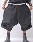【RUNDHOLZ】 UNISEX STRETCH BIG POCKETS WIDE PANTS _BLACK