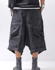 【RUNDHOLZ】 UNISEX STRETCH BIG POCKETS WIDE PANTS _BLACK