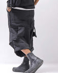 【RUNDHOLZ】 UNISEX STRETCH BIG POCKETS WIDE PANTS _BLACK