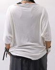 【NOSTRASANTISSIMA】 OVERSIZED VISCOSE&SILK TOP M03_WHITE