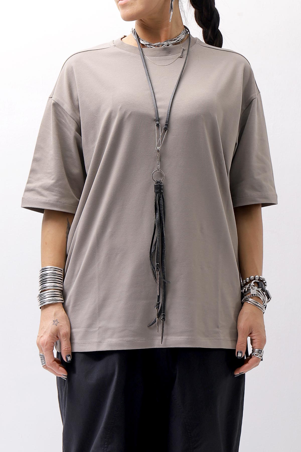 【thom/krom】 UNISEX COTTON MODAL RELAX FIT TEE MTS869_ROCK