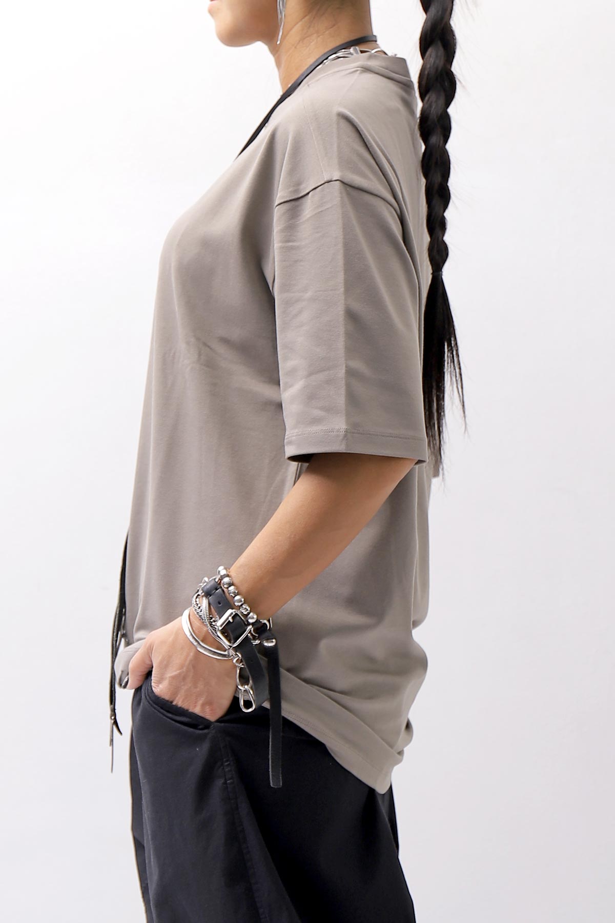 【thom/krom】 UNISEX COTTON MODAL RELAX FIT TEE MTS869_ROCK